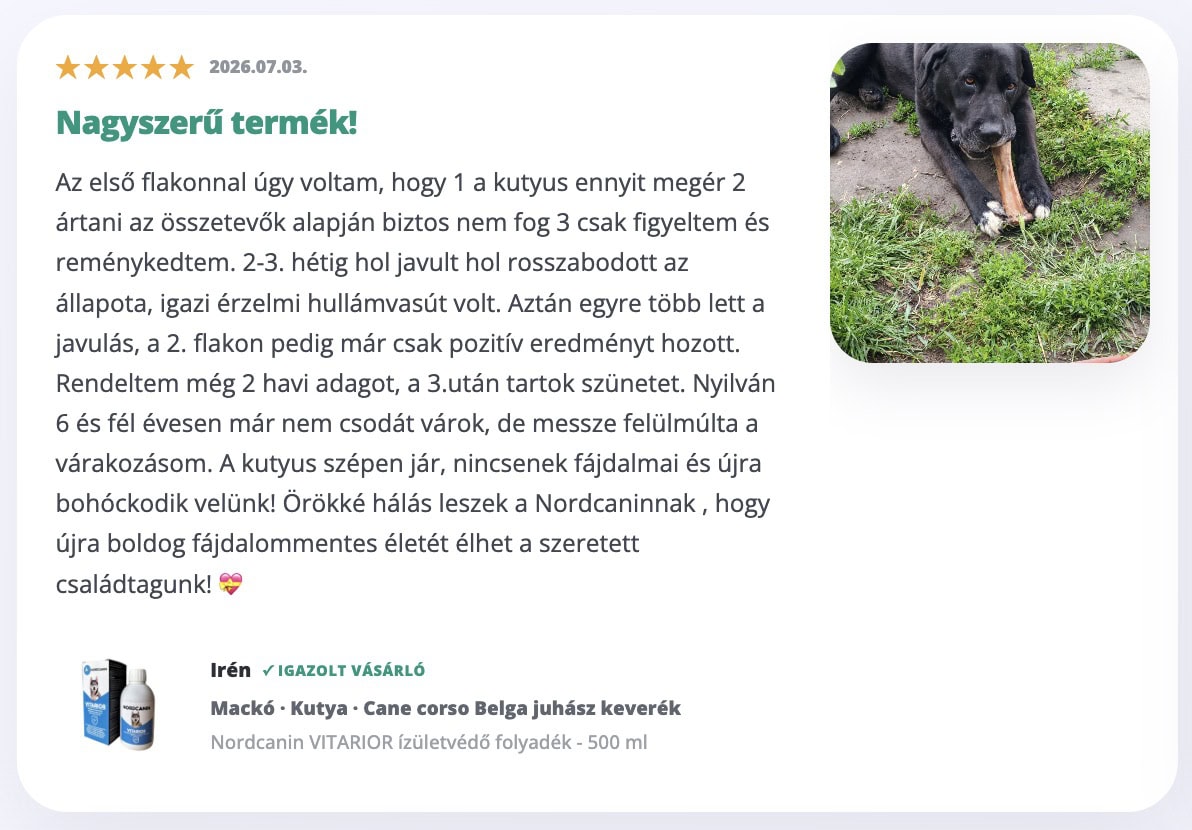 Nordcanin Vitarior vásárlói visszajelzés